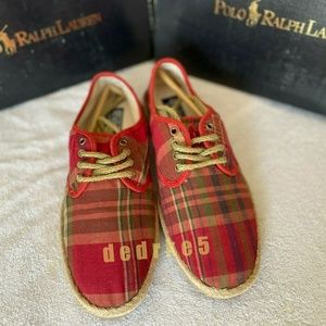 NEW Ralph Lauren Mens Red Canvas Espadrille SHORTLANDS Shoes Size US 9D